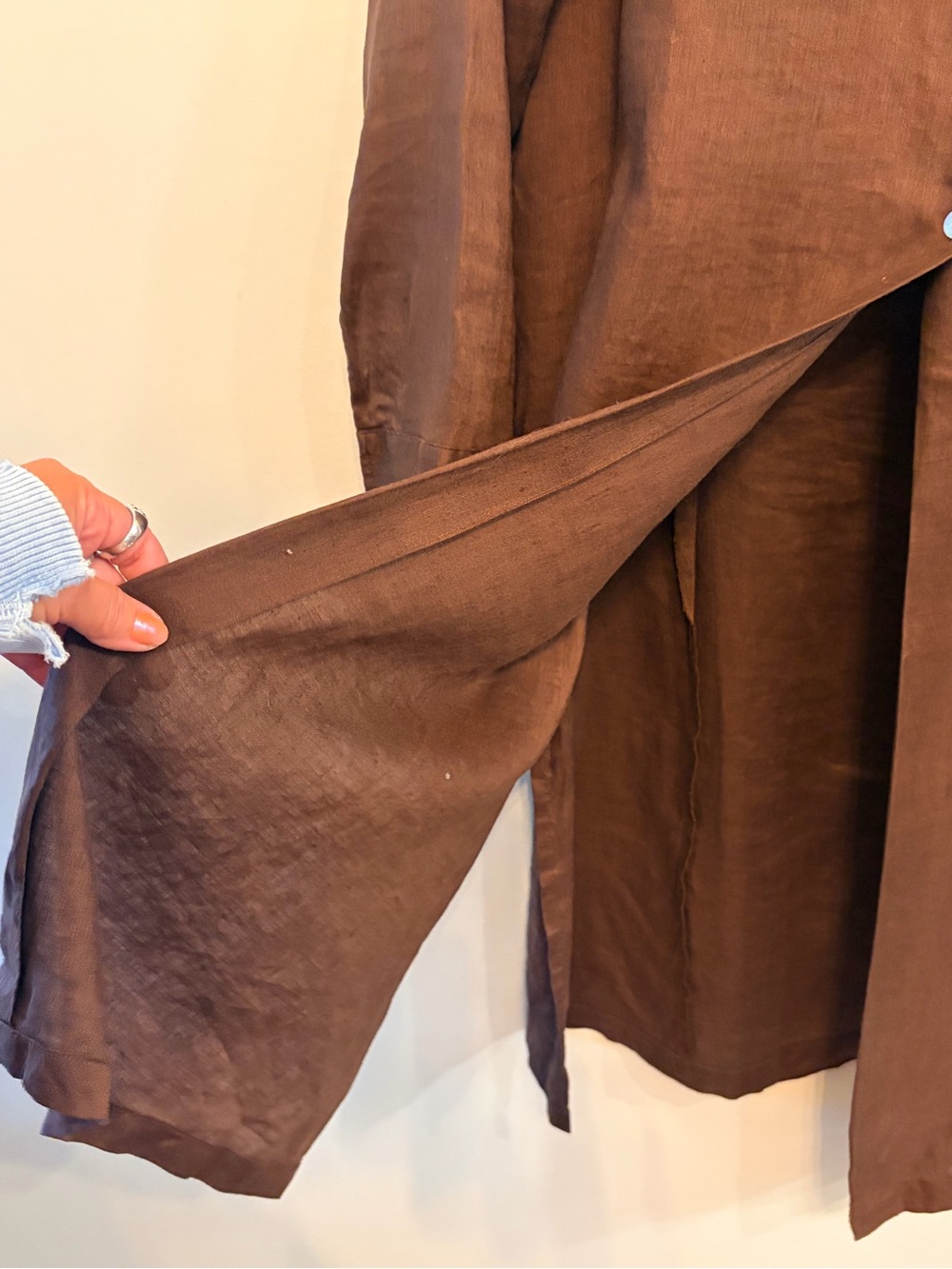 Part Two Vintage 100% Linen Longline Tunic Shirt Dress | Scandinavian Minimalist - Picture 6 of 7